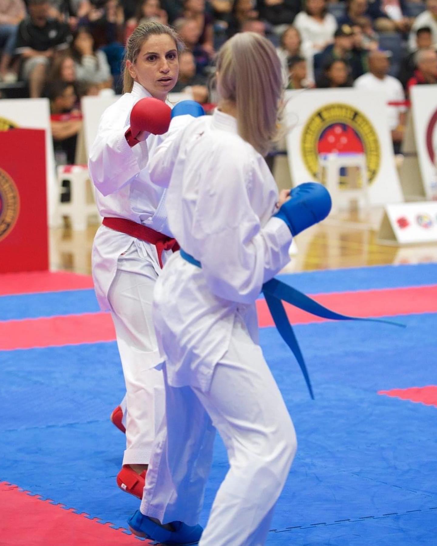 Maria Alexiadis OAM competing in karate