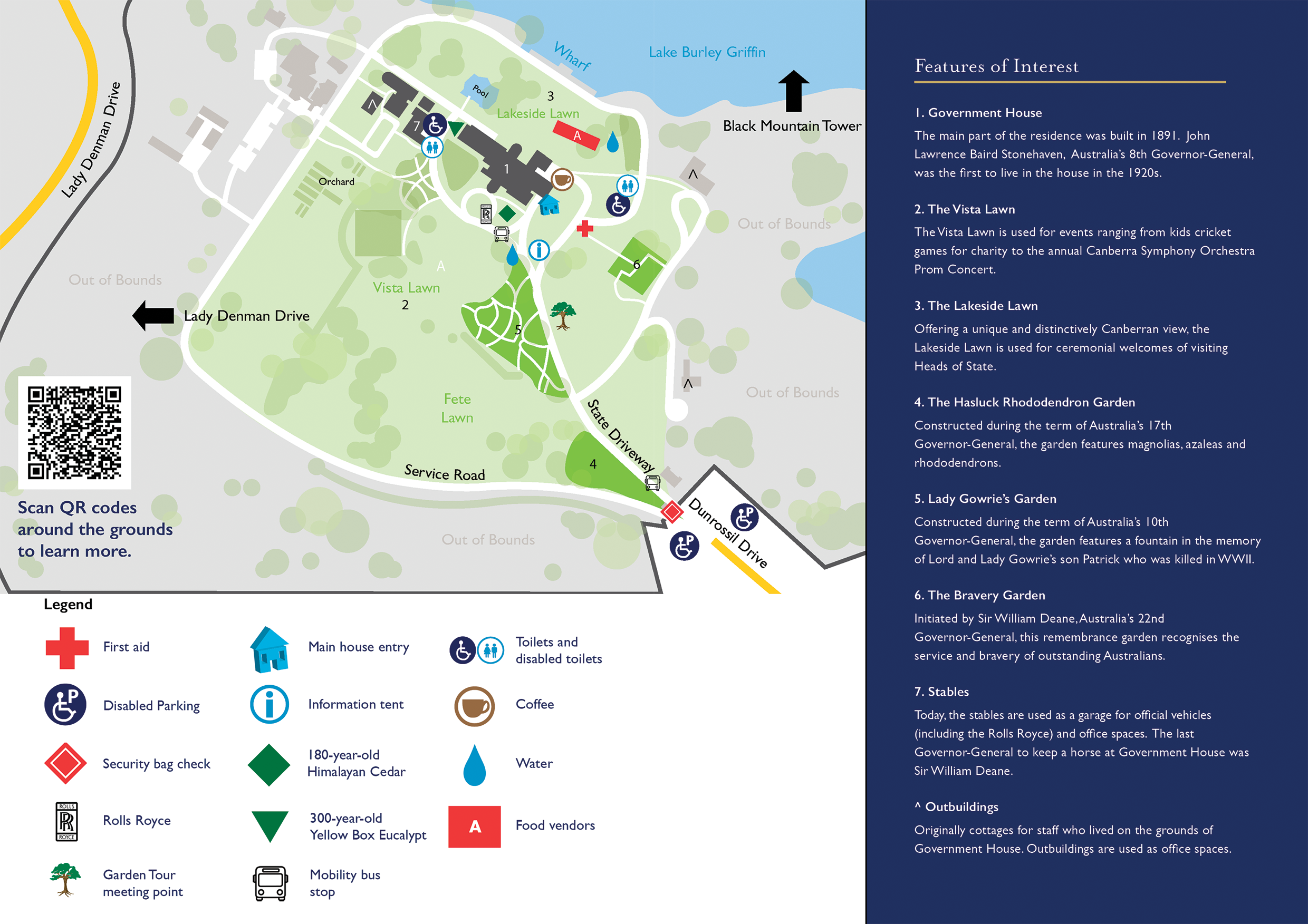 A map showing the grounds of Government House