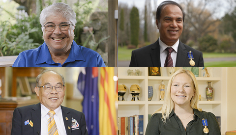 Four people representing the diverse range of individuals recognised in the Order of Australia