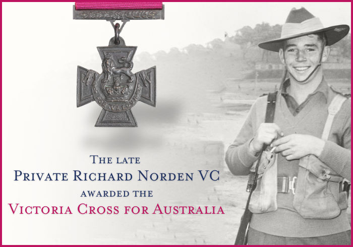 A picture of the Victoria Cross and a young soldier - Private Richard Norden