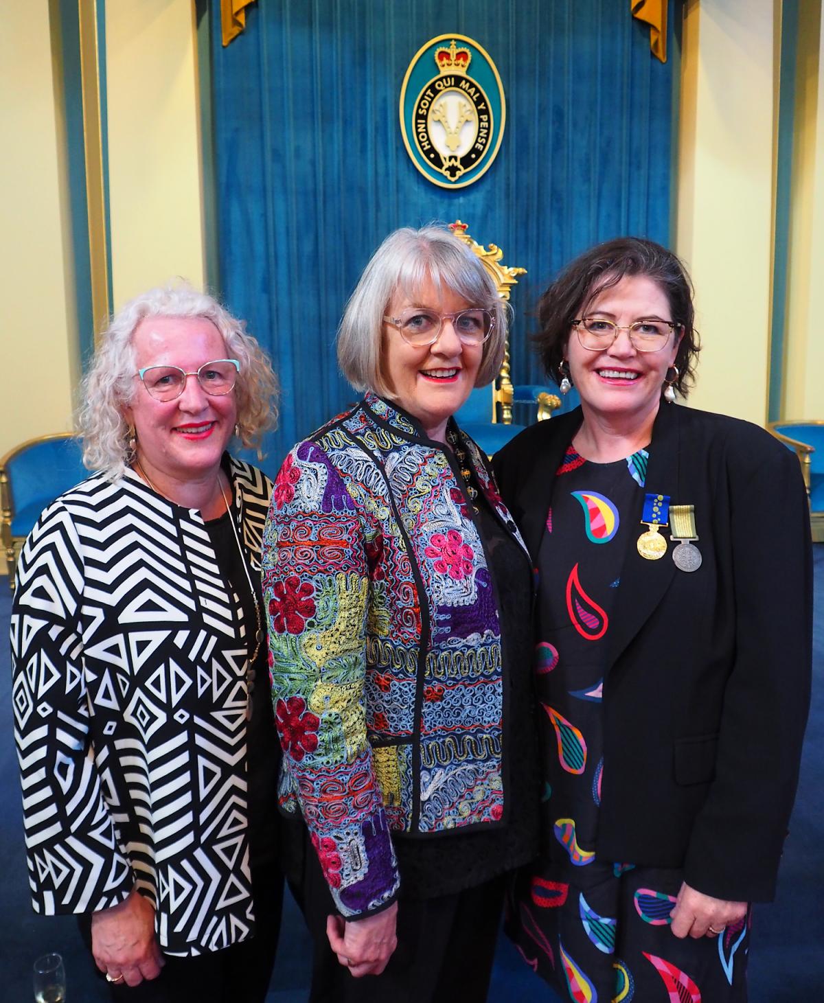 Group shot of Carol Kiernan, Dr Elizabeth-Hartnell Young and Ruth McGowan OAM