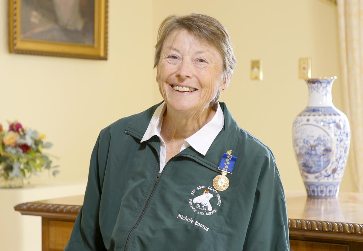 Michele Bootes OAM pictured in interview after her Investiture Ceremony.